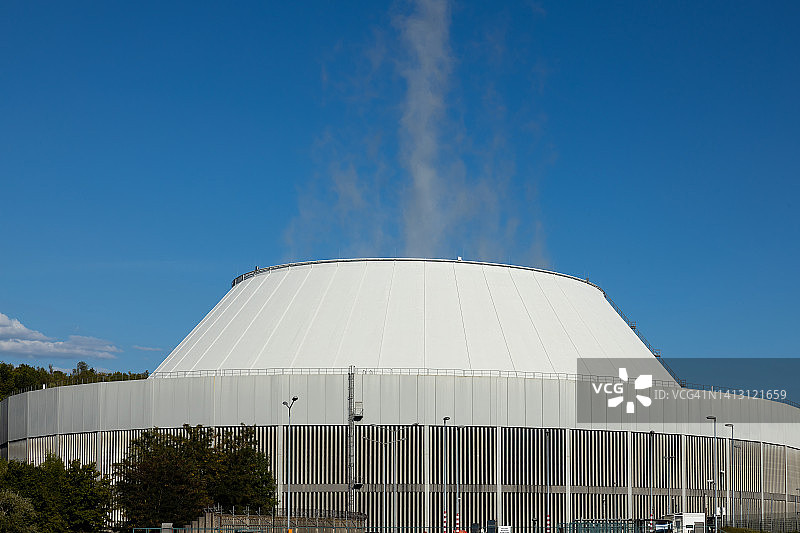 Neckarwestheim核电站冷却塔(Baden-Württemberg，德国)图片素材