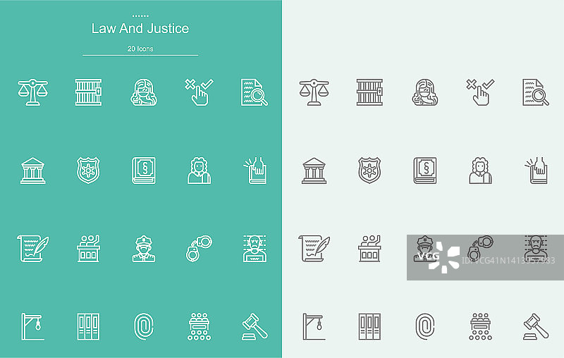 法律和正义线图标图片素材