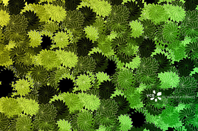 绿色复古花花夏威夷花风车假日设计叠加背景背景图案漩涡织物风格纺织品插图有趣的时尚图片素材