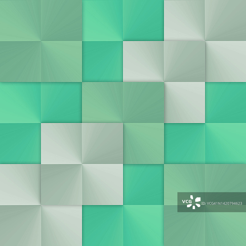 绿色银色格子图案。广场的形状的背景。图片素材