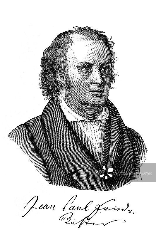 让·保罗(1763年3月21日- 1825年11月14日，原名约翰·保罗·弗里德里希·里克特)，德国浪漫主义作家，以幽默小说和故事闻名。图片素材