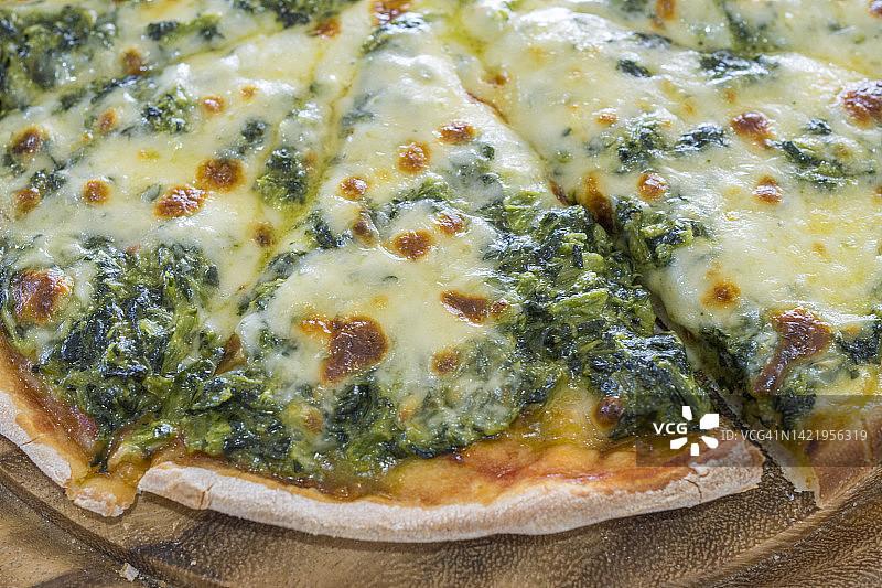 菠菜披萨健康食品图片素材