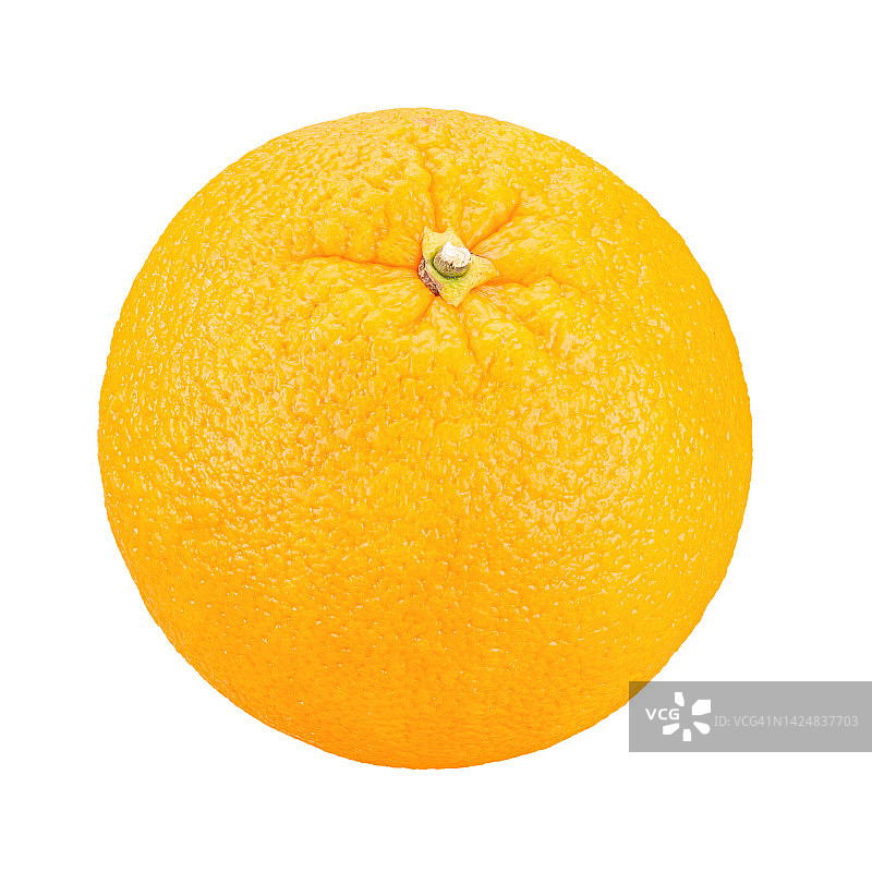 成熟的橙色孤立在白色背景上。图片素材
