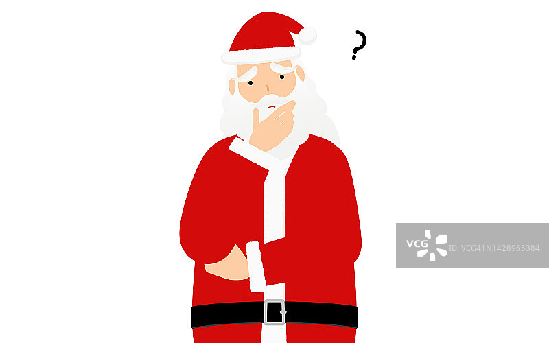 圣诞老人爷爷抱着双臂思考着图片素材
