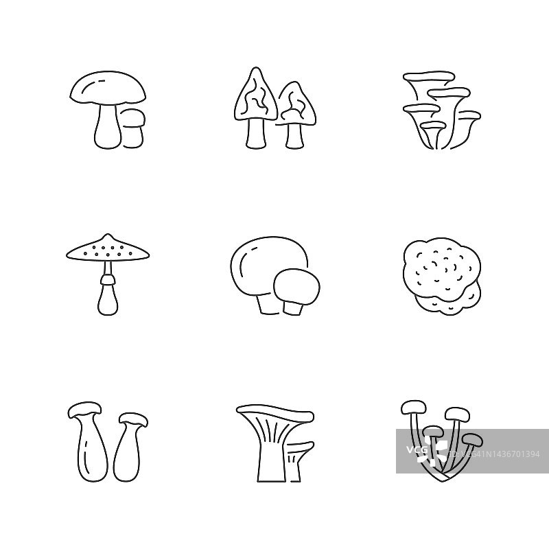设置蘑菇的线图标图片素材