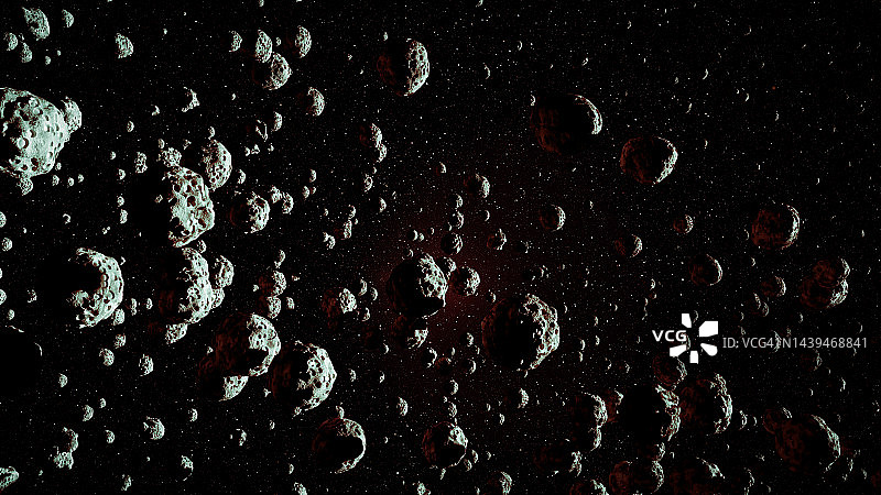 外层空间的小行星场。图片素材