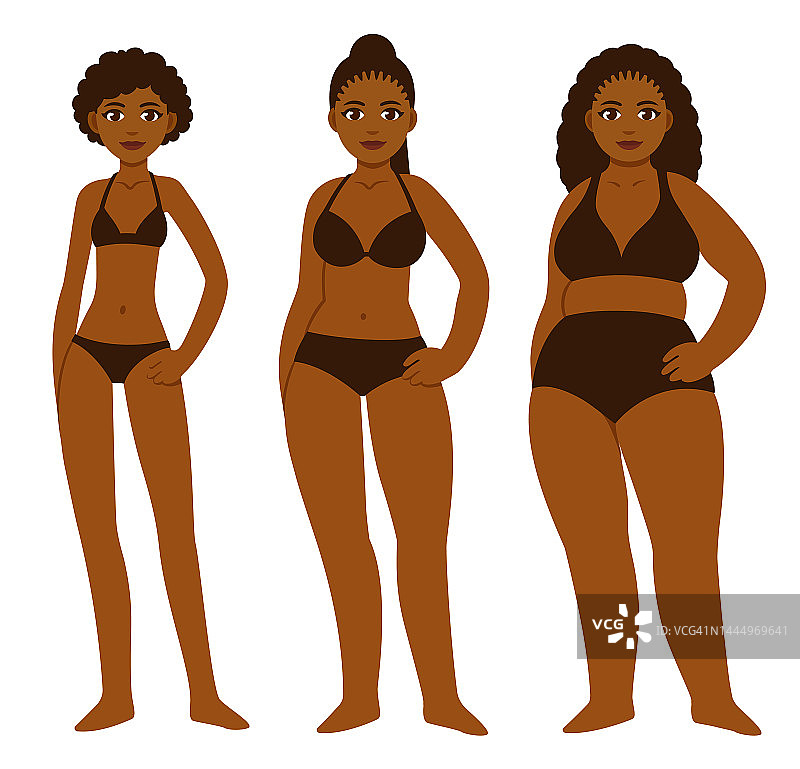 黑人女性身体类型插图图片素材
