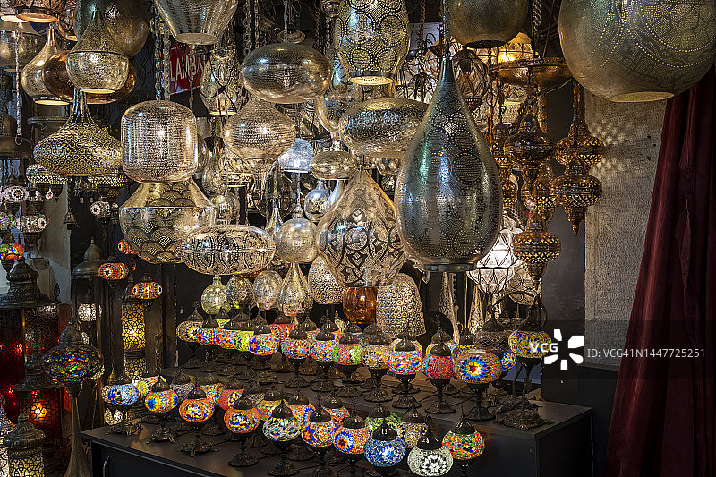 七彩灯笼，大巴扎，伊斯坦布尔图片素材