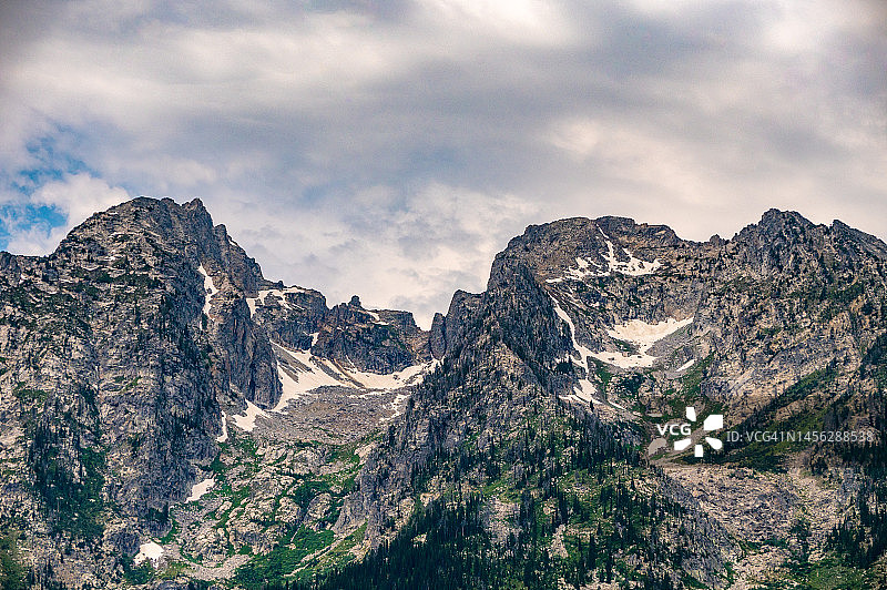 雄伟的提顿山脉的自然美景和伟大的户外活动图片素材