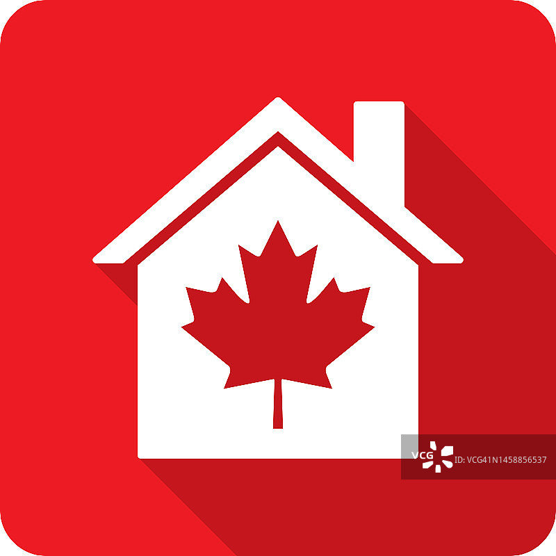 房子加拿大叶子图标剪影图片素材