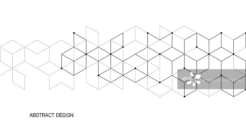 平面设计元素与等距形状块。抽象几何背景的矢量插图图片素材