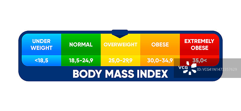 身体质量指数。减肥的概念。BMI规模。饮食和健身前后。健康的生活方式。矢量插图。图片素材