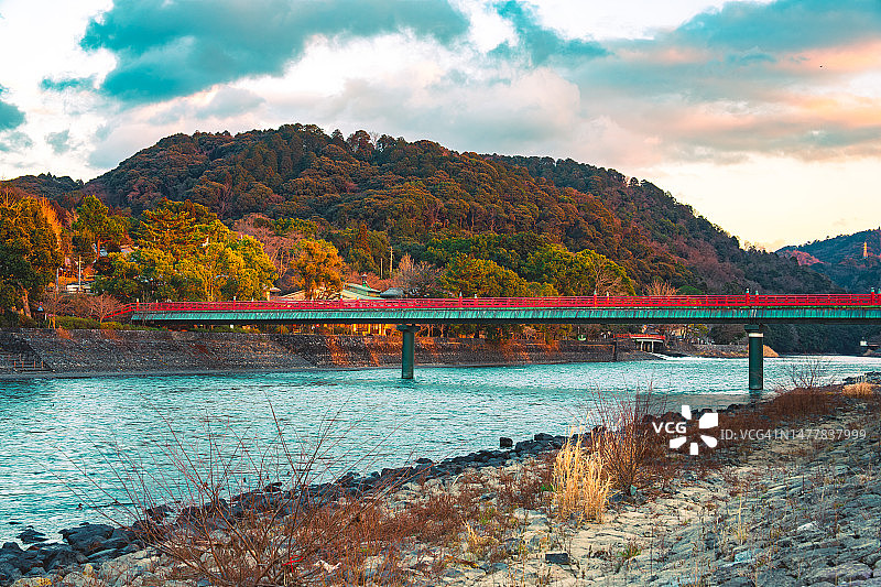 京都的宇治和浅尻桥图片素材