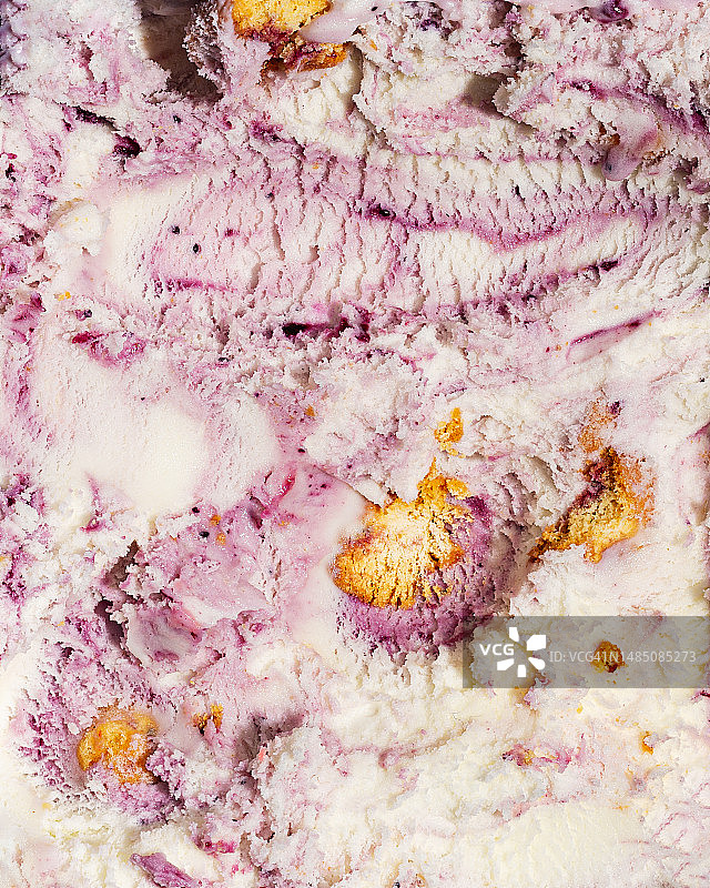 全画幅浆果冰淇淋与果酱和饼干的纹理背景图片素材