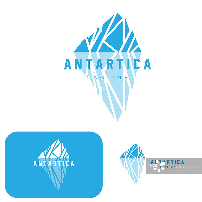山标志，南极冰山标志设计，自然景观矢量，产品品牌说明图标图片素材