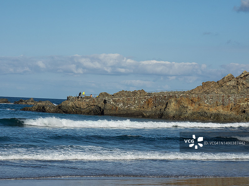 西班牙，圣克鲁斯特内里费岛，大海对着天空的美景图片素材