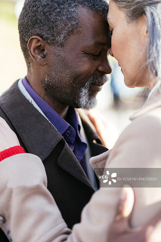 乌克兰基辅，一对多民族的老年夫妇相爱的故事形象图片素材