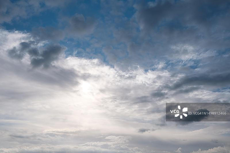 天空中云的形成，背景，北莱茵-威斯特伐利亚，德国图片素材