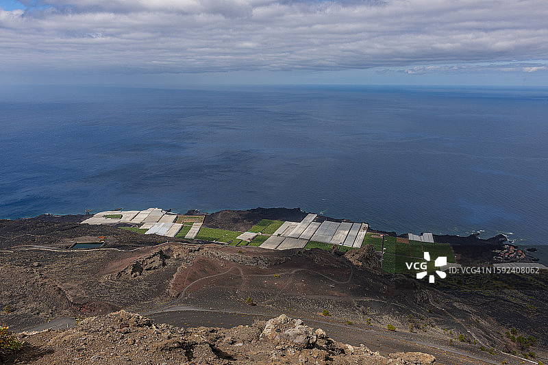 拉帕尔马岛，Quemados村周围的温室种植图片素材