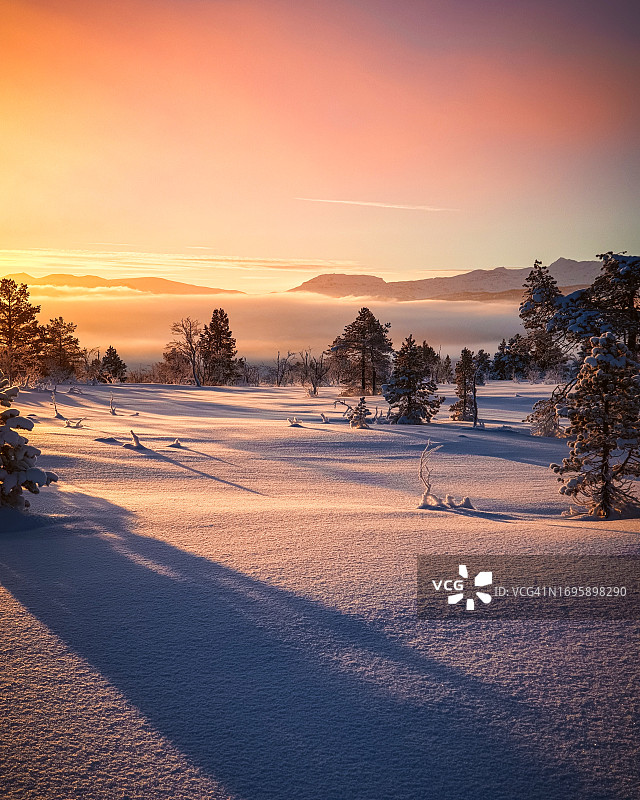 挪威的冬季仙境图片素材