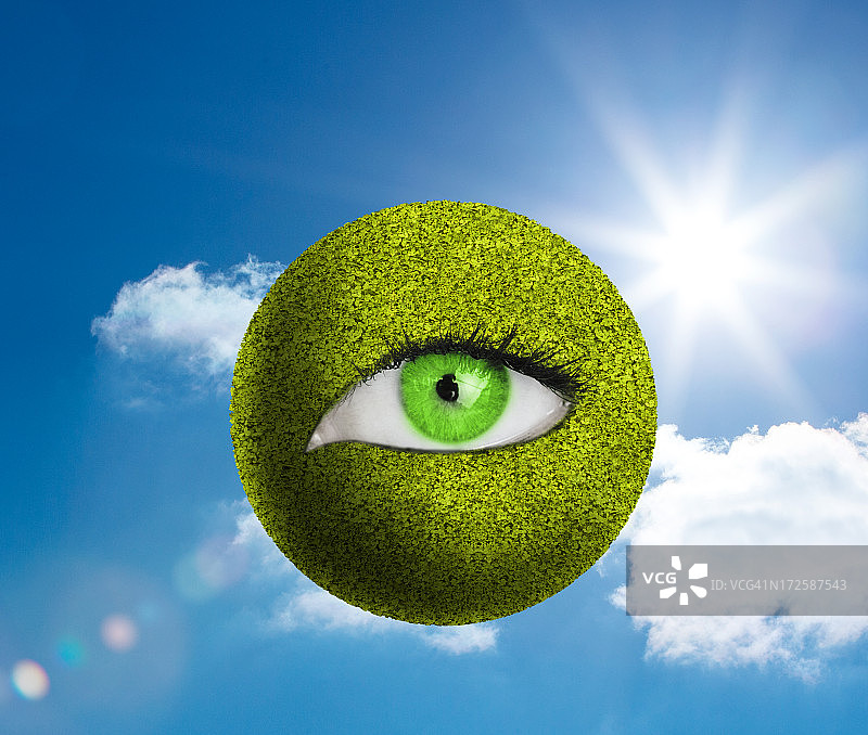 绿球里的绿眼图片素材