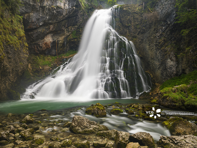戈林瀑布，长曝光，戈林，Tennengau，萨尔斯堡，奥地利图片素材