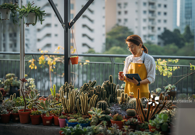 赋权成长:一位亚洲女性植物企业家的成长之旅图片素材