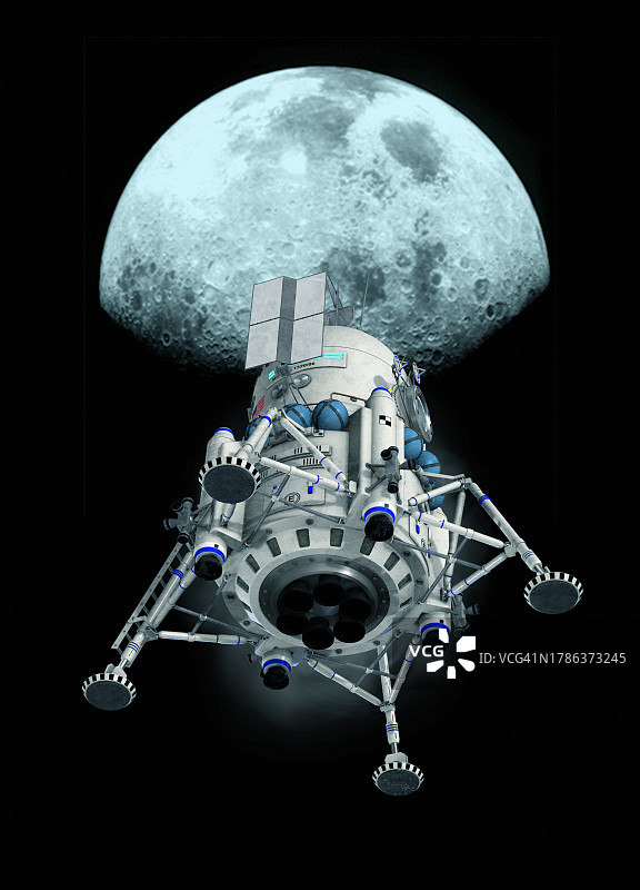 前往月球的宇宙飞船，插图图片素材