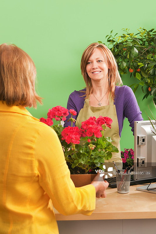 零售花卉花园中心企业主服务客户Vt图片素材