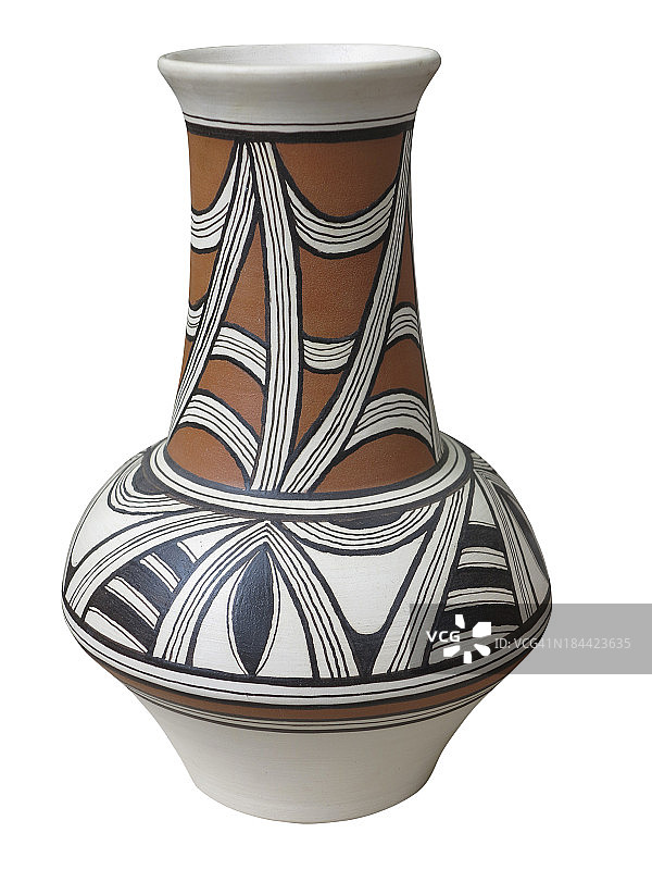 彩色设计的陶土花瓶孤立图片素材