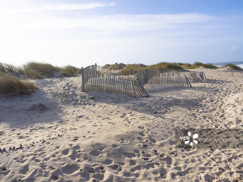 葡萄牙新海岸沙滩上的沙丘图片素材