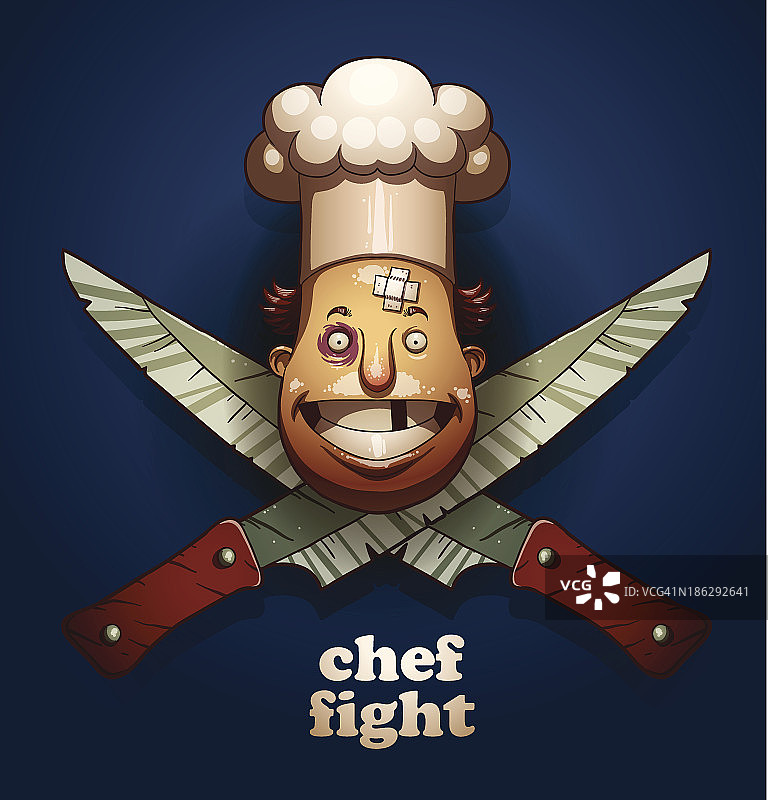 厨师斗色徽、刀图片素材