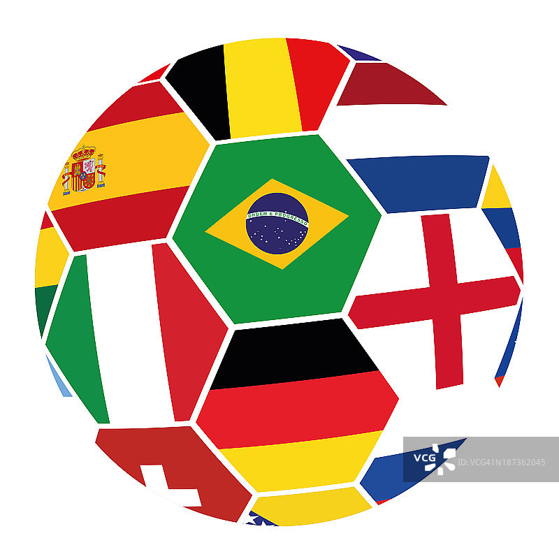 2014年世界杯的旗帜足球图片素材