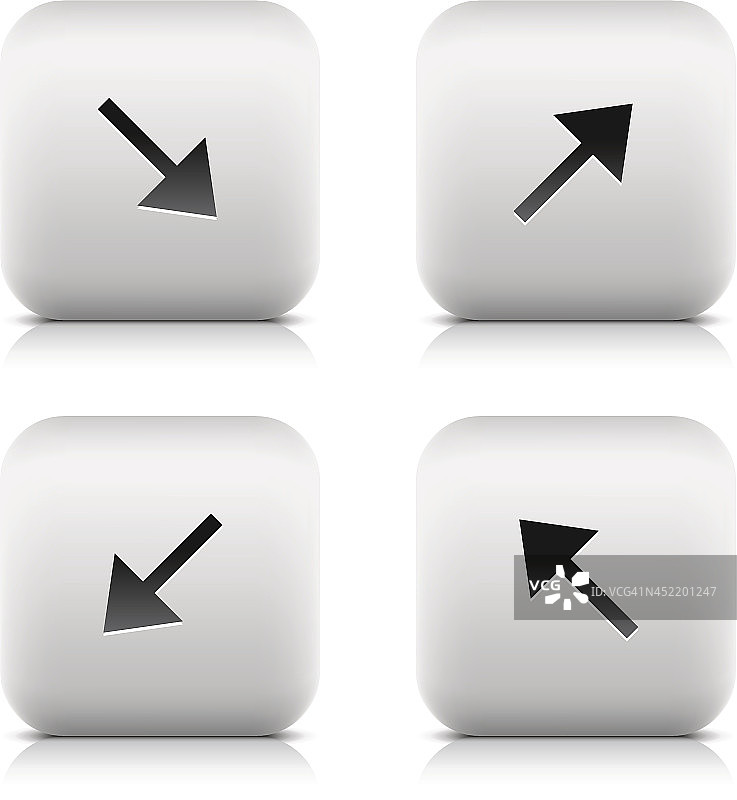 箭头标志圆角正方形图标黑色象形图网络互联网按钮图片素材