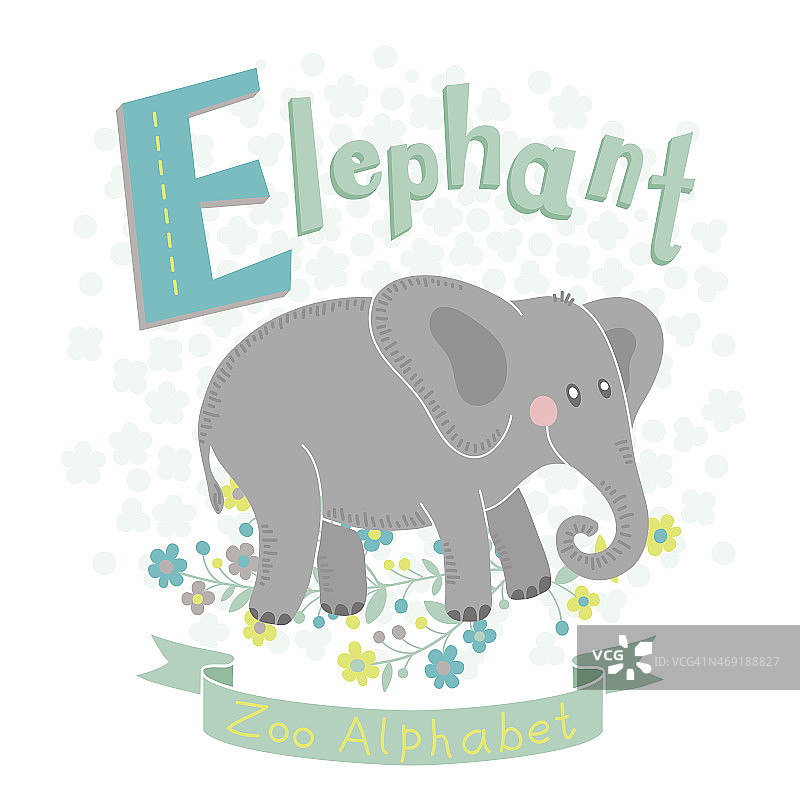 字母E - Elephant图片素材