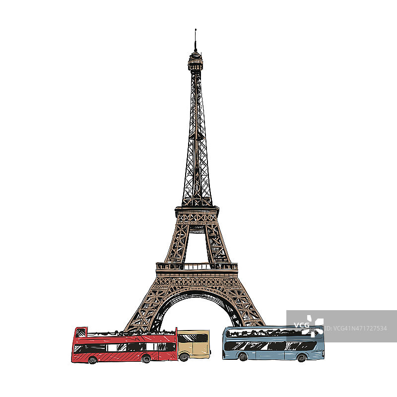 埃菲尔铁塔,巴黎。法国。矢量图图片素材