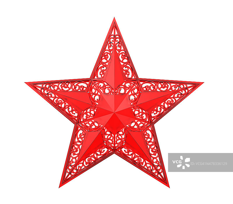 红色圣诞星星装饰品图片素材