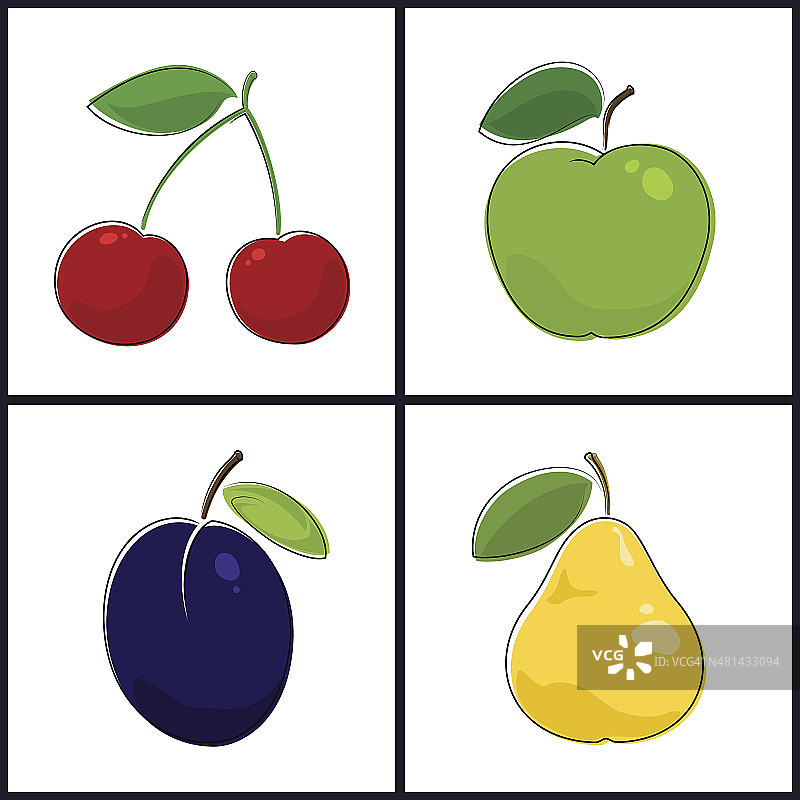 樱桃，苹果，李子，梨图片素材