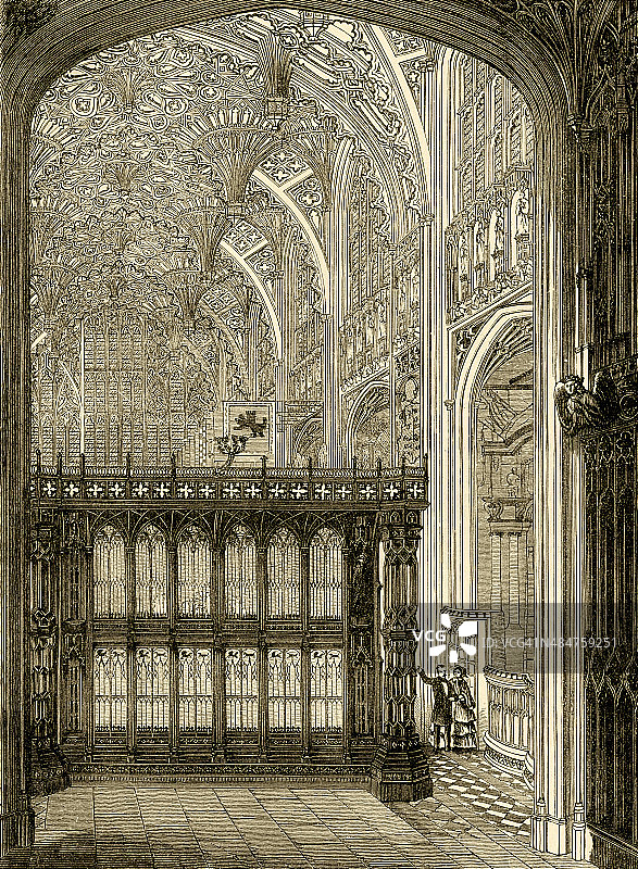亨利七世教堂内部，威斯敏斯特大教堂图片素材