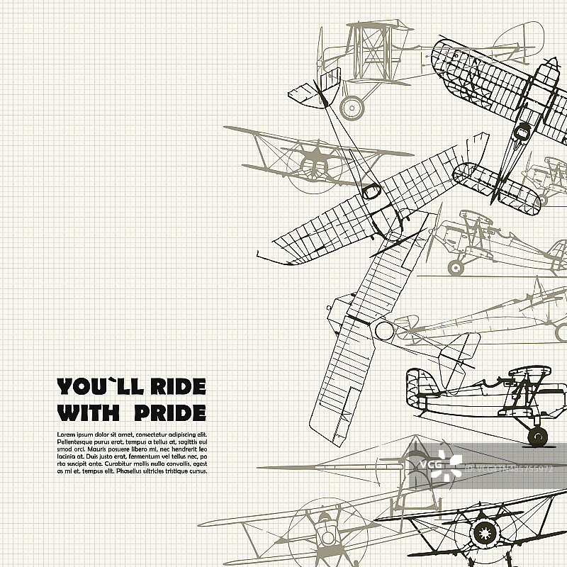 葡萄酒旅游海报。程式化的飞机插图组成。图片素材