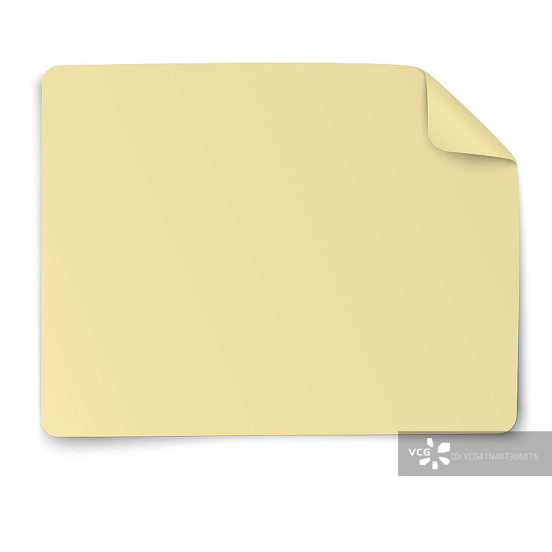 矩形黄色纸贴纸注意孤立的白色背景图片素材