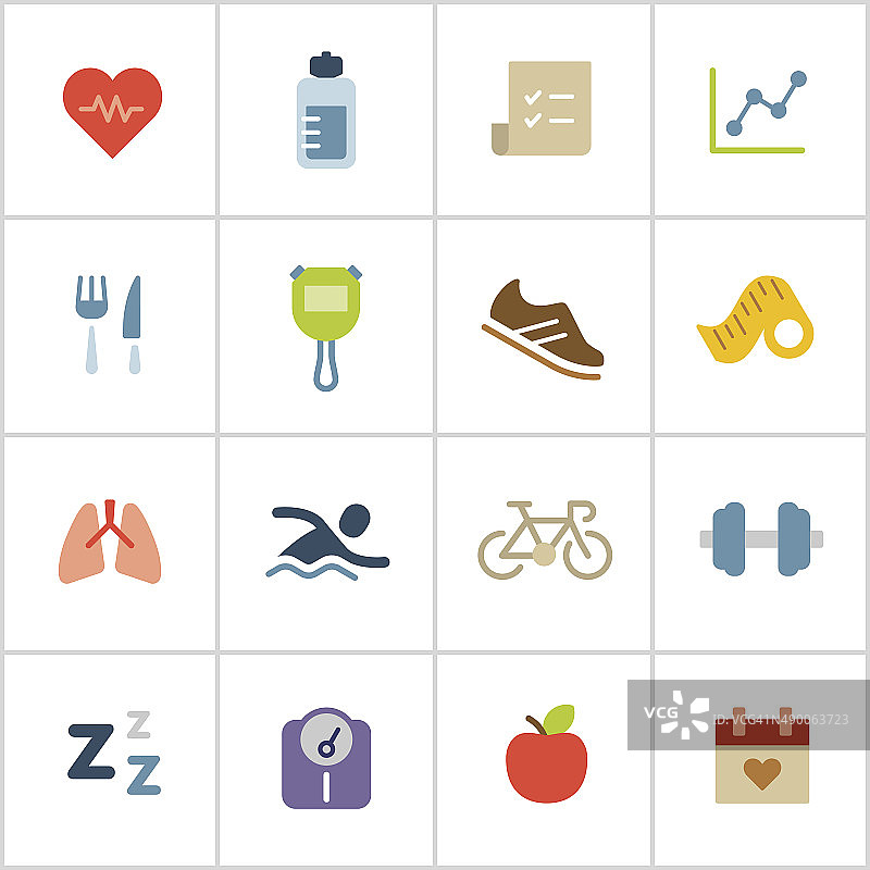 健康和健身图标-聚系列图片素材
