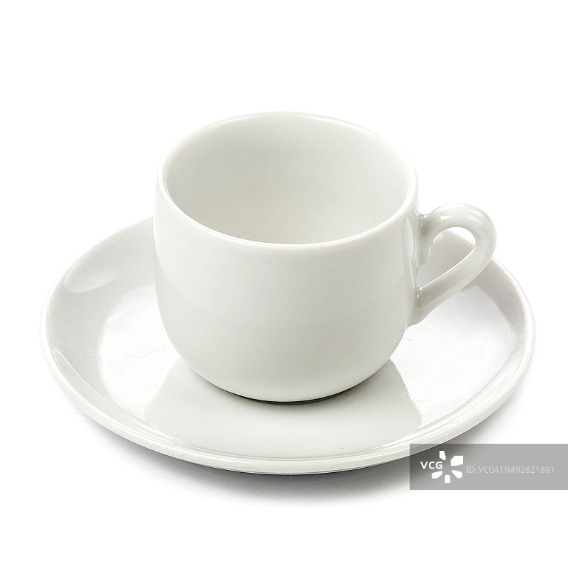 空杯子孤立在白色背景，咖啡杯图片素材