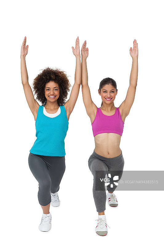 女性做全身力量健身运动图片素材