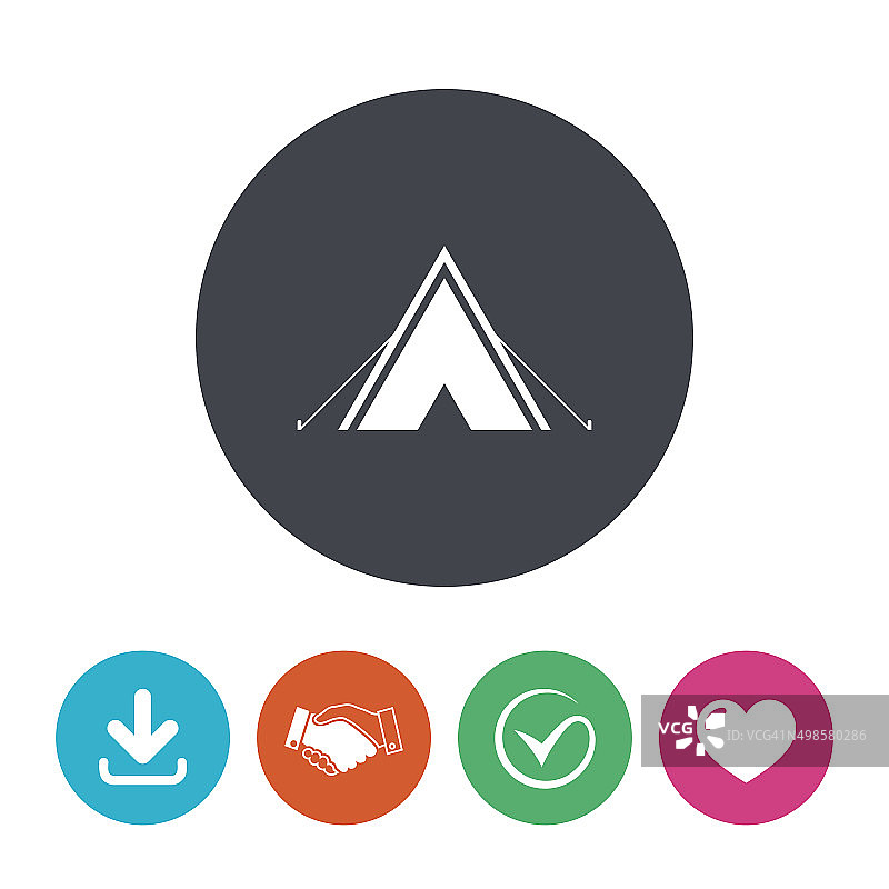 旅游帐篷标志图标。露营的象征图片素材