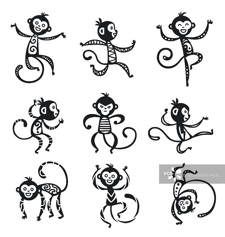 中国新年猴子矢量装饰球图标图片素材