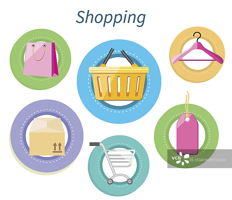购物消费主义平面设计风格图片素材