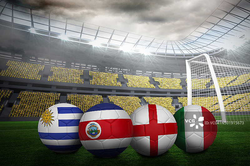 世界杯用d组颜色的足球图片素材