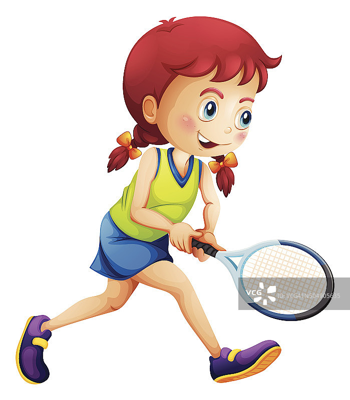 年轻女子在打网球图片素材