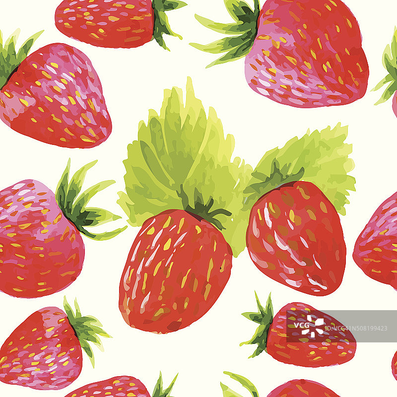 水彩草莓模式图片素材